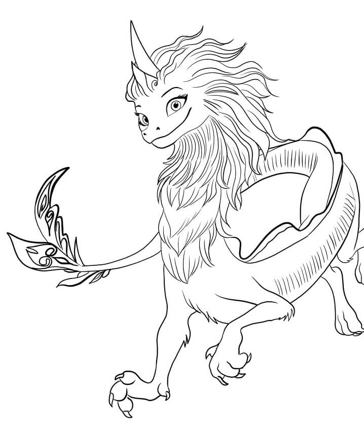 The Dragon Sisu Coloring Page - Free Printable Coloring Pages for Kids