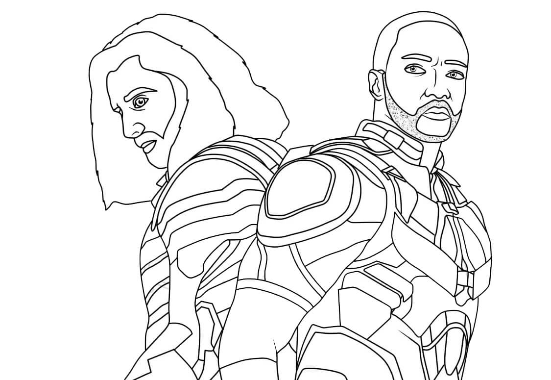 The Falcon and the Winter Soldier Coloring Pages.