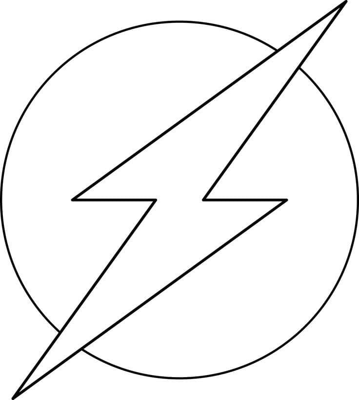 The Flash Logo Färbung Seite - Kostenlose druckbare Malvorlagen für Kinder
