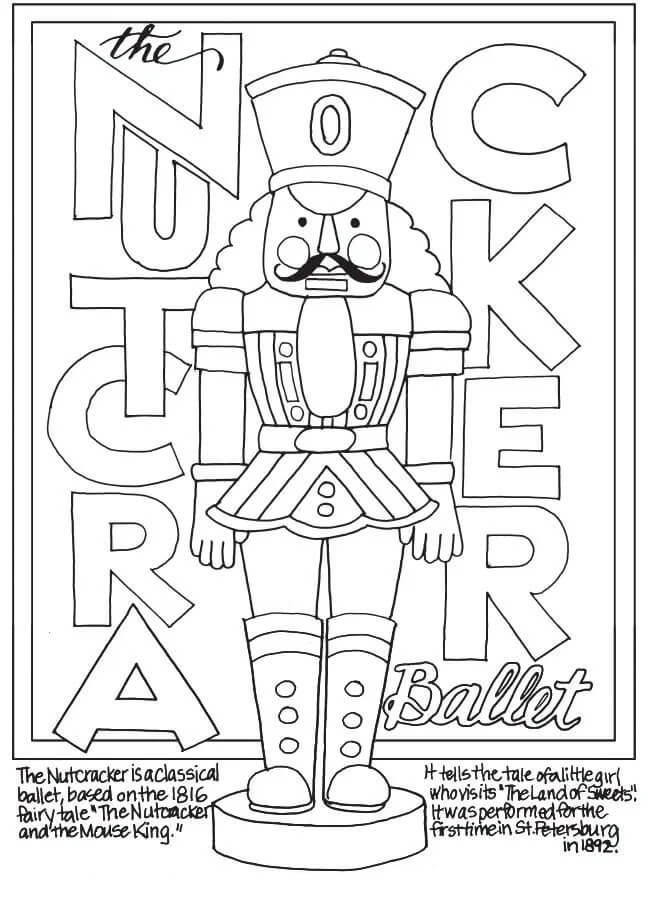 Nutcracker with Snowflakes Coloring Page - Free Printable Coloring ...