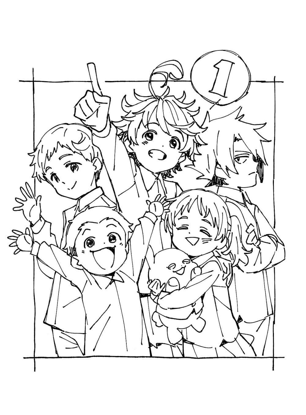 The Promised Neverland Printable Coloring Page   Free Printable ...