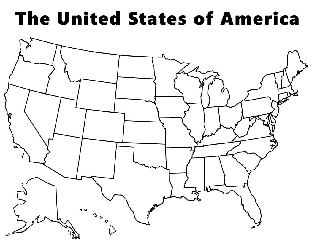 the united states of america map coloring page free printable coloring pages for kids