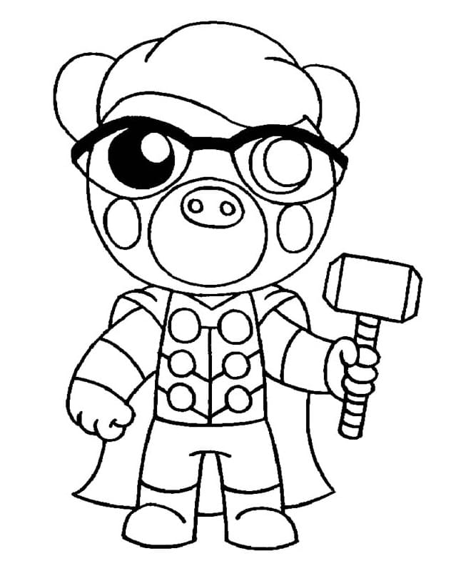 Roblox Officer Doggy Piggy Coloring Page