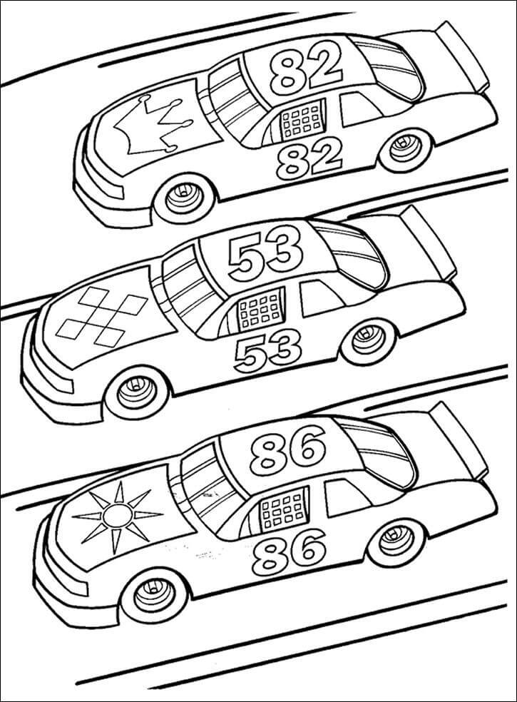 Three Race Cars Coloring Page Free Printable Coloring Pages For Kids