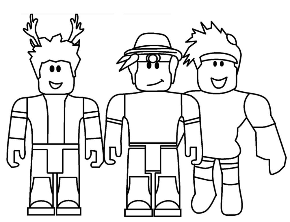 three roblox coloring page free printable coloring pages for kids