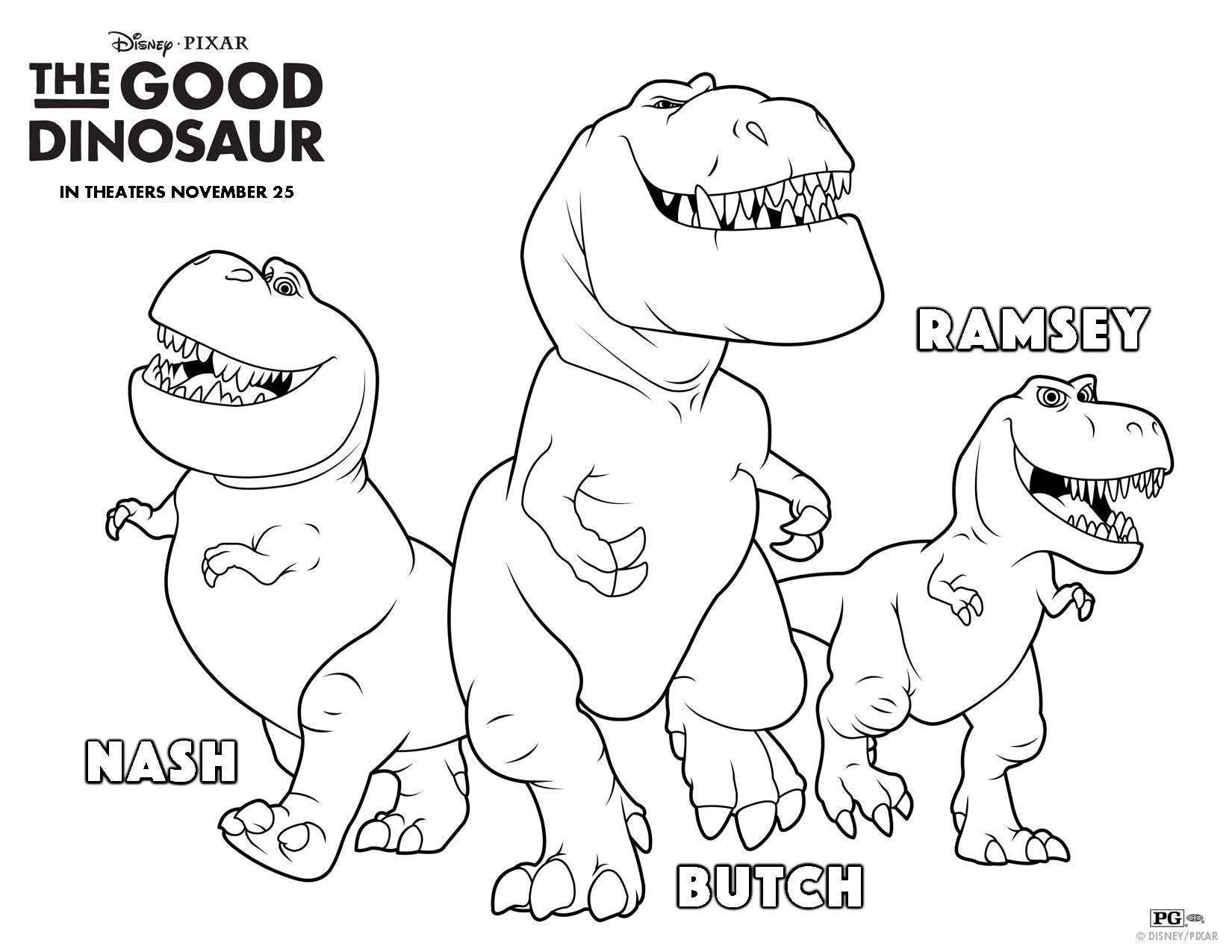 Three T-Rex Coloring Page - Free Printable Coloring Pages for Kids