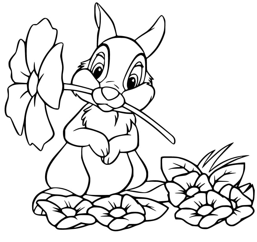 Thumper Holding a Flower