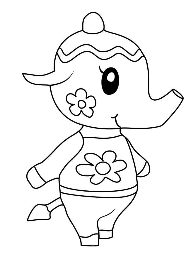 Sable from Animal Crossing Coloring Page - Free Printable Coloring