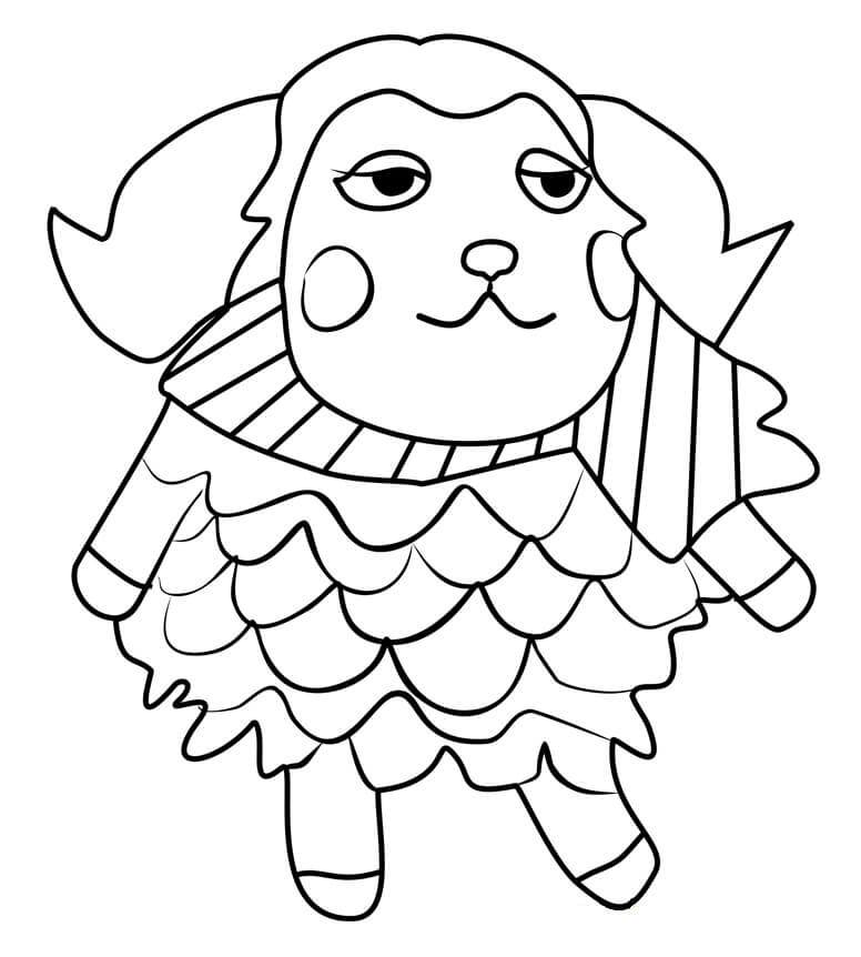 Timbra from Animal Crossing Coloring Page - Free Printable Coloring