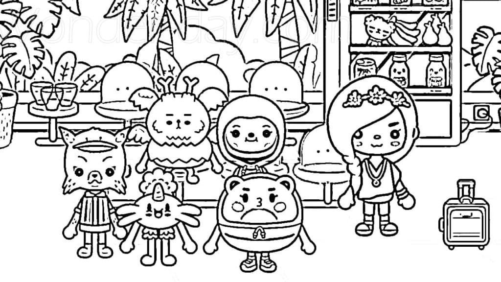 Girl and Pet Toca Life World Coloring Page - Free Printable Coloring ...