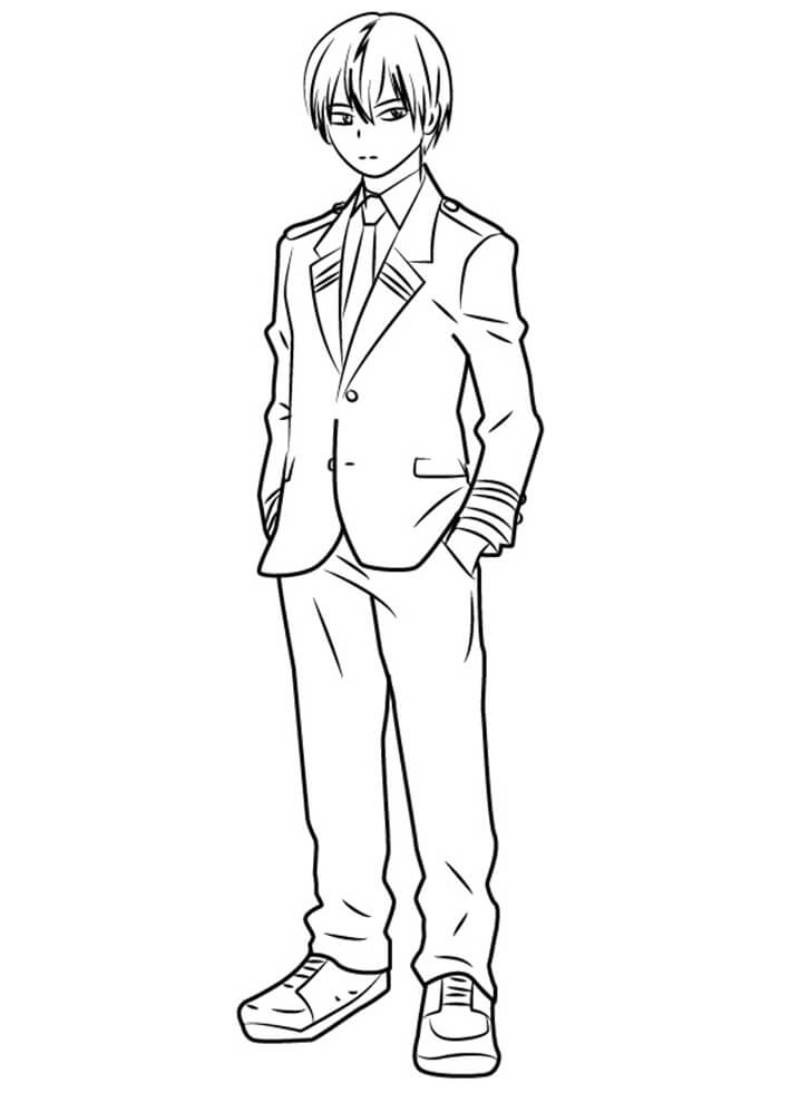Todoroki From My Hero Academia Coloring Page Free Printable Coloring 