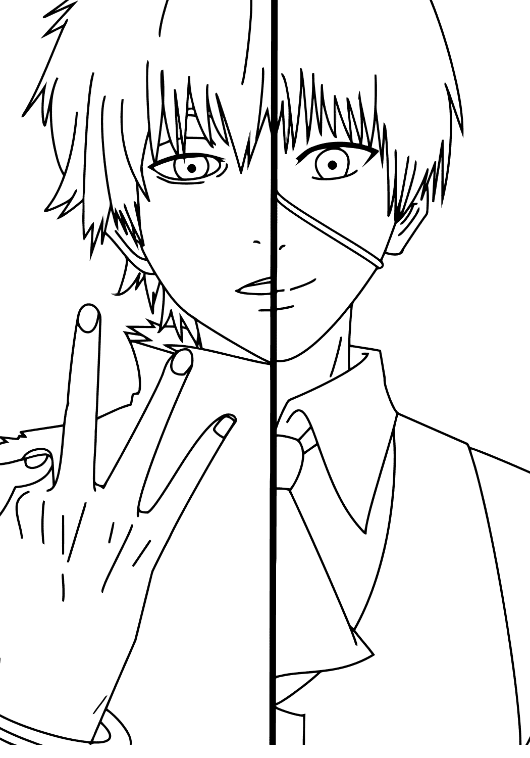 Tokyo Ghoul Quick Coloring Page - Free Printable Coloring Pages for Kids