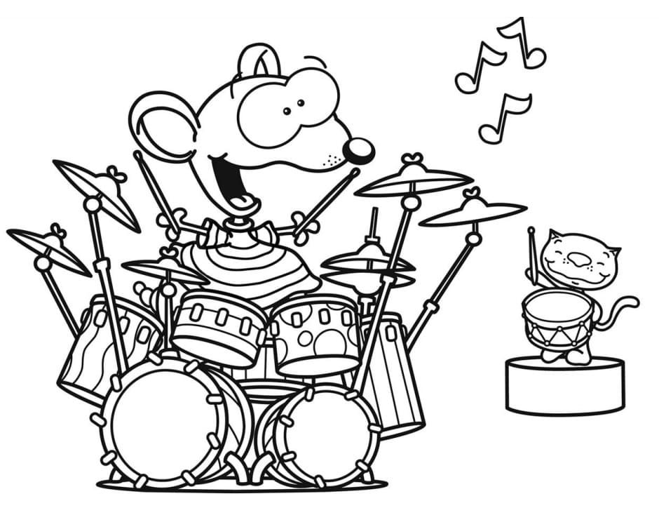 Toopy and Binoo Playing Drum
