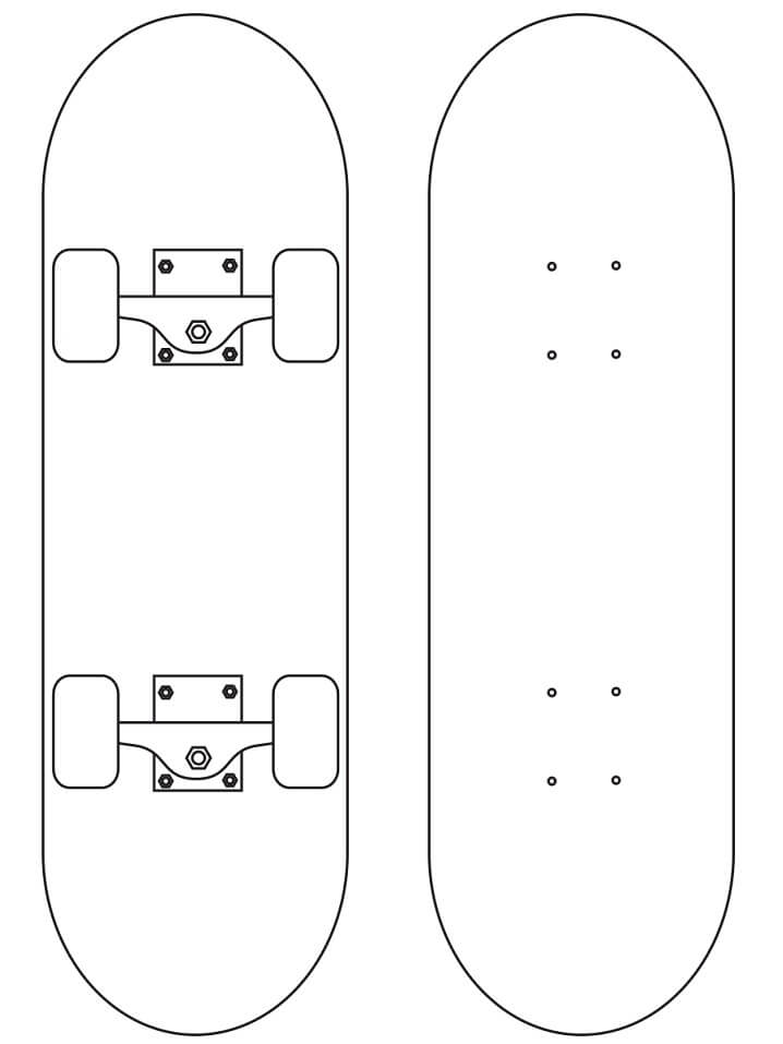 Simple Skateboard Coloring Page Free Printable Coloring Pages for Kids
