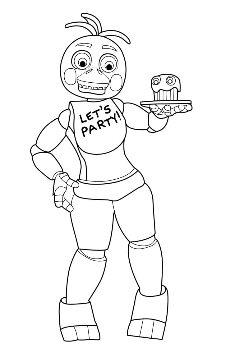 FNAF Lady Chica Coloring Page - Free Printable Coloring Pages for Kids