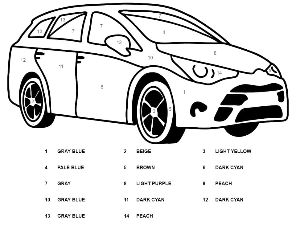 Toyota Color by Number
