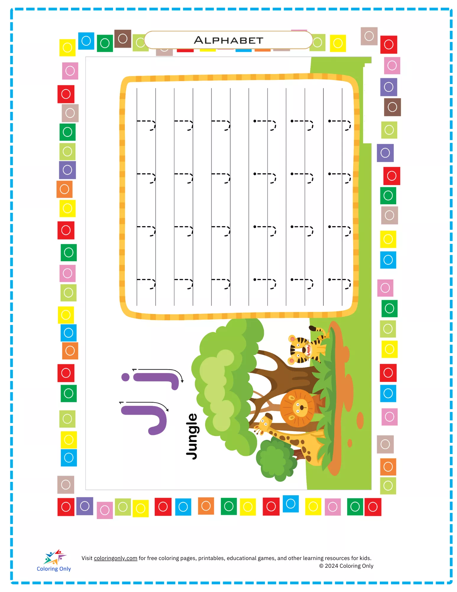 Trace Write & Learn the Letter J Free Printable Worksheet