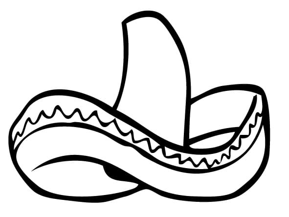 Traditional Mexican Sombrero Coloring Page - Free Printable Coloring Pages  for Kids