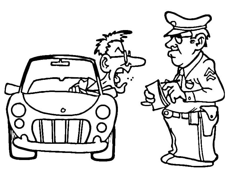 police officer hat coloring pages