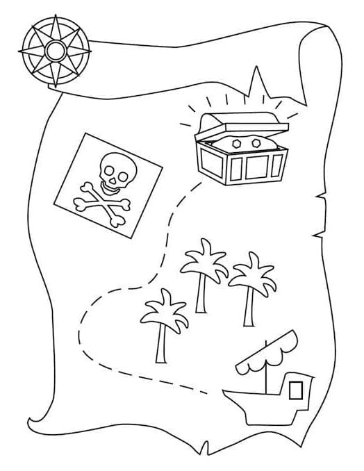 treasure map coloring pages for kids