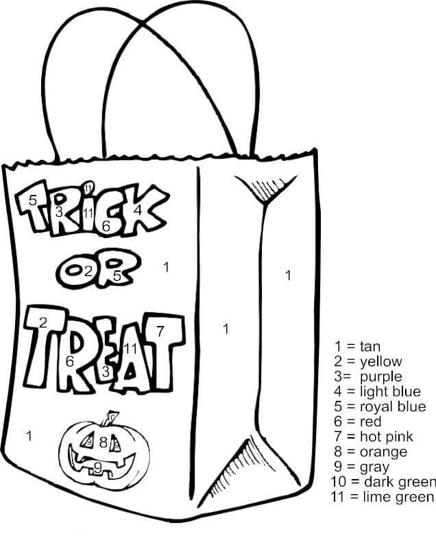 Trick or Treat Color by Number