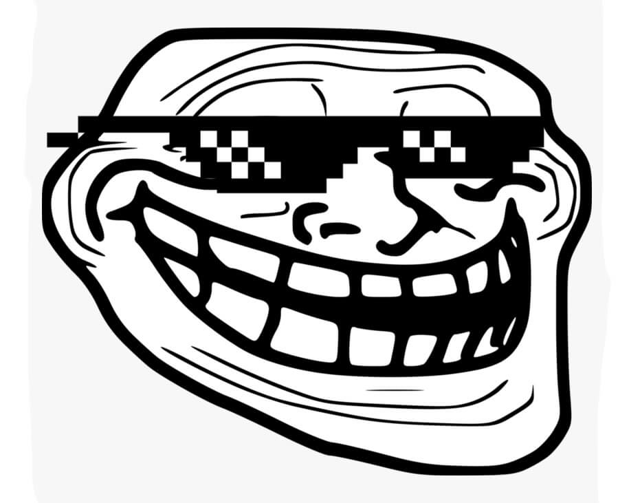Troll Face with Glasses