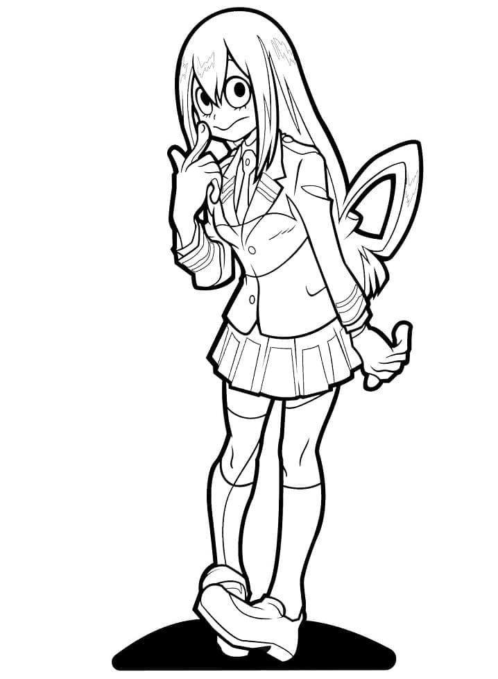 Tsuyu Asui Smiling Coloring Page Anime Coloring Pages | Images and ...