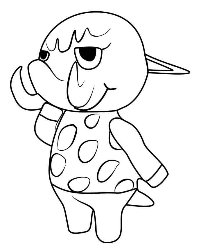 Sable from Animal Crossing Coloring Page - Free Printable Coloring