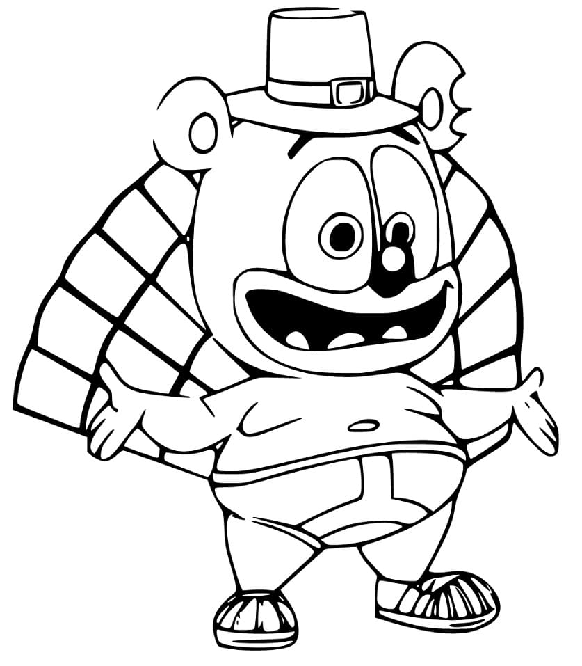 Skeleton Gummy Bear Coloring Page - Free Printable Coloring Pages for Kids
