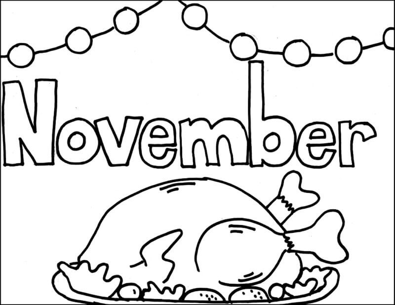 Turkey For November Coloring Page Free Printable Coloring Pages For Kids