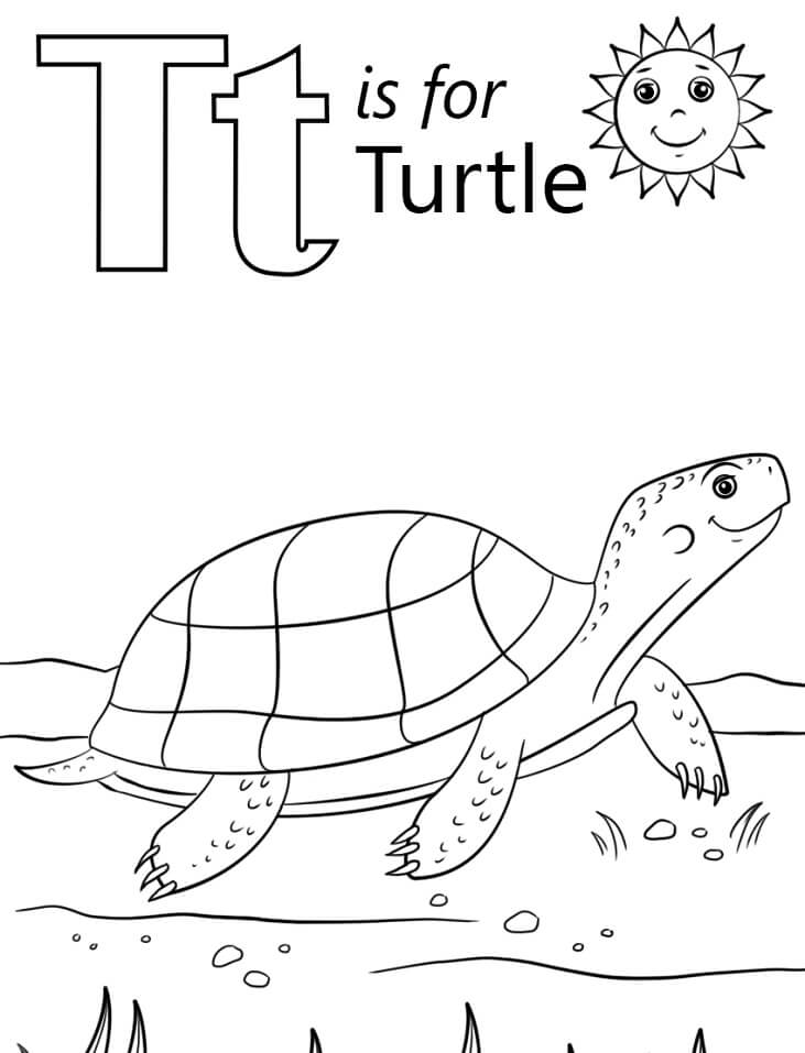 turtle letter t coloring page free printable coloring pages for kids