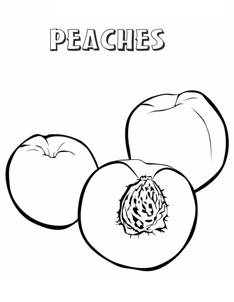 Two Peaches and a Half Coloring Page - Free Printable Coloring Pages