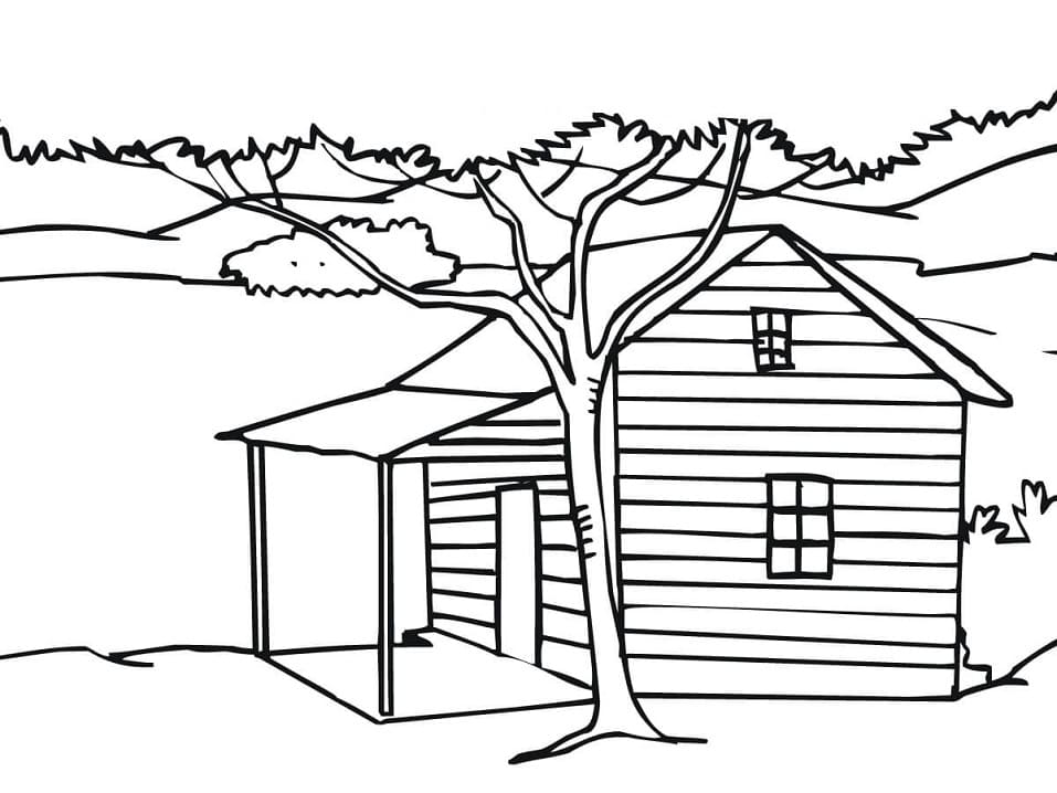 Typical Swedish House Coloring Page - Free Printable Coloring Pages for