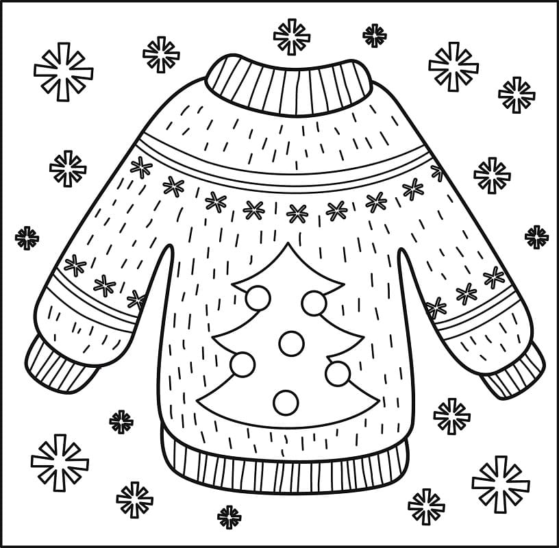 Printable Christmas Sweater Coloring Page Free Printable Coloring Pages For Kids