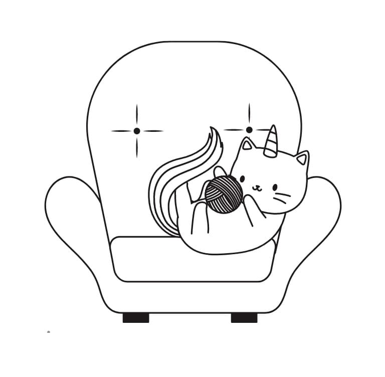 Unicorn Cat on a Chair