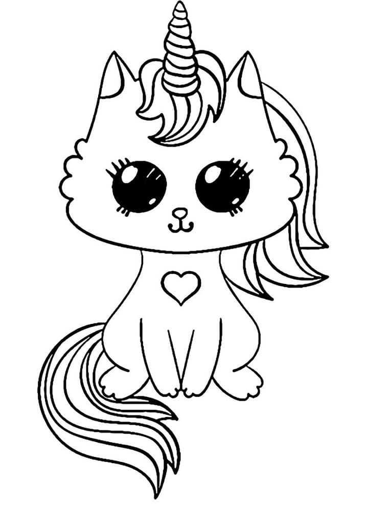 unicorn kitty cat coloring page free printable coloring pages for kids