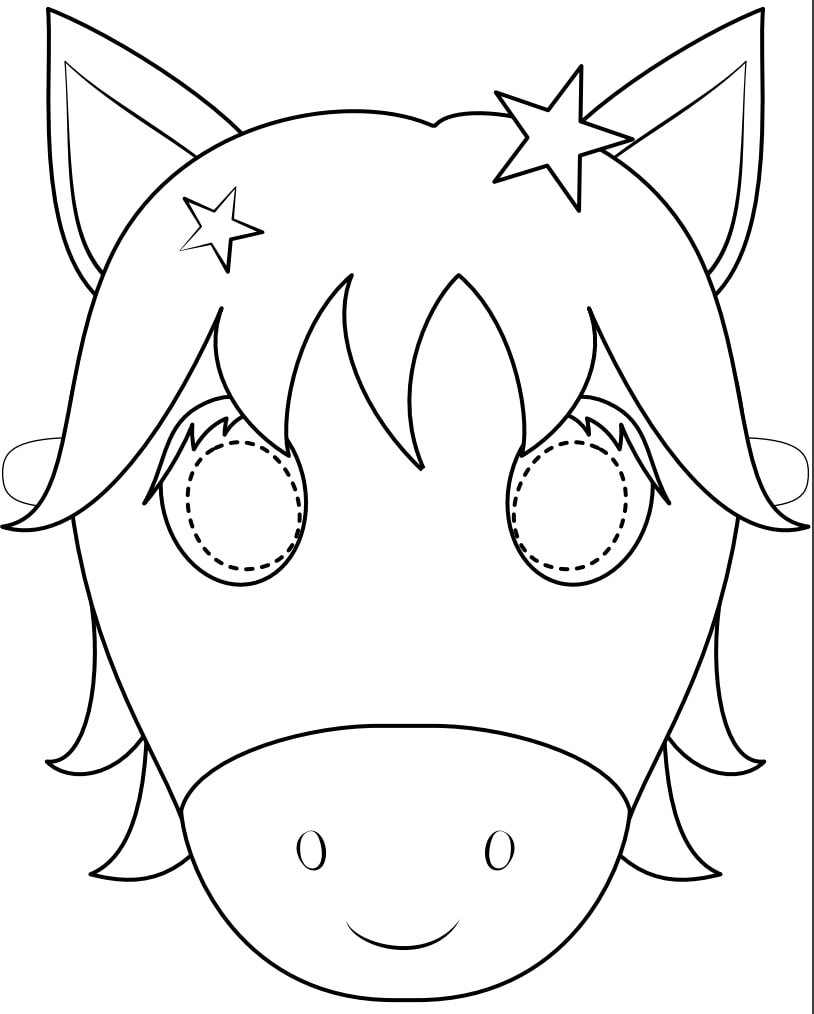 Unicorn Mask Coloring Page   Free Printable Coloring Pages for Kids