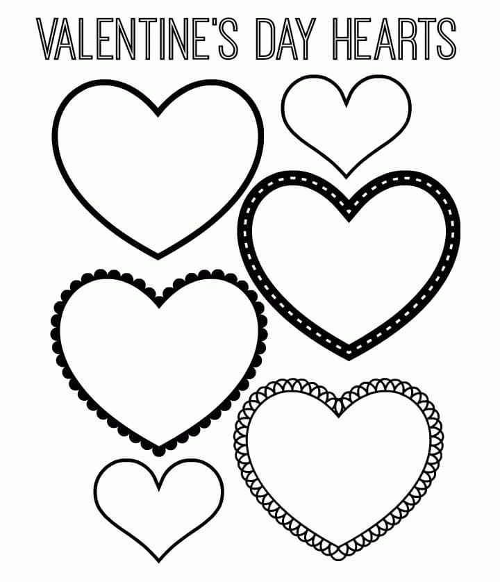 Free Printable Valentines Hearts Coloring Pages