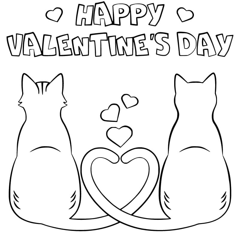 Valentine's Day Cat Couple