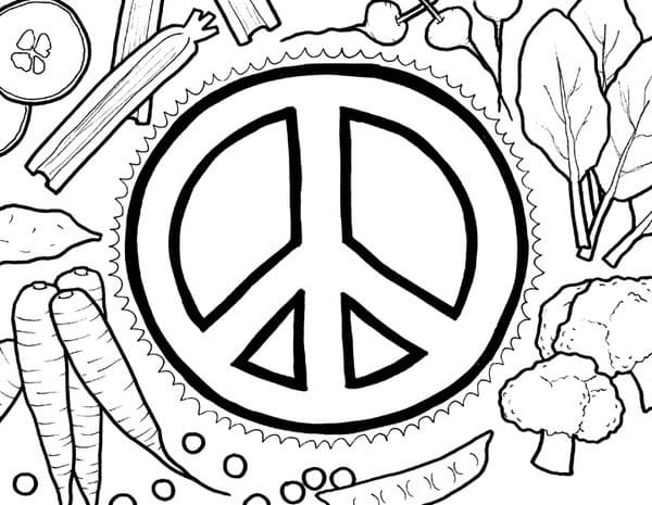 Vegetables with Peace Sign