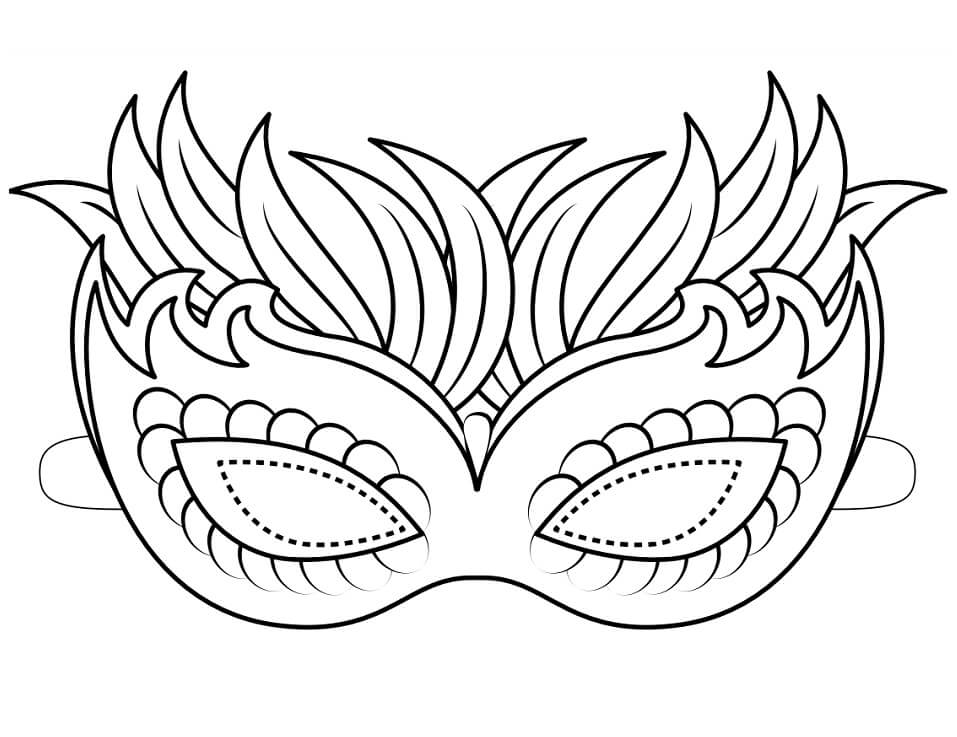 Venetian Mask Mardi Gras Coloring Page - Free Printable Coloring Pages