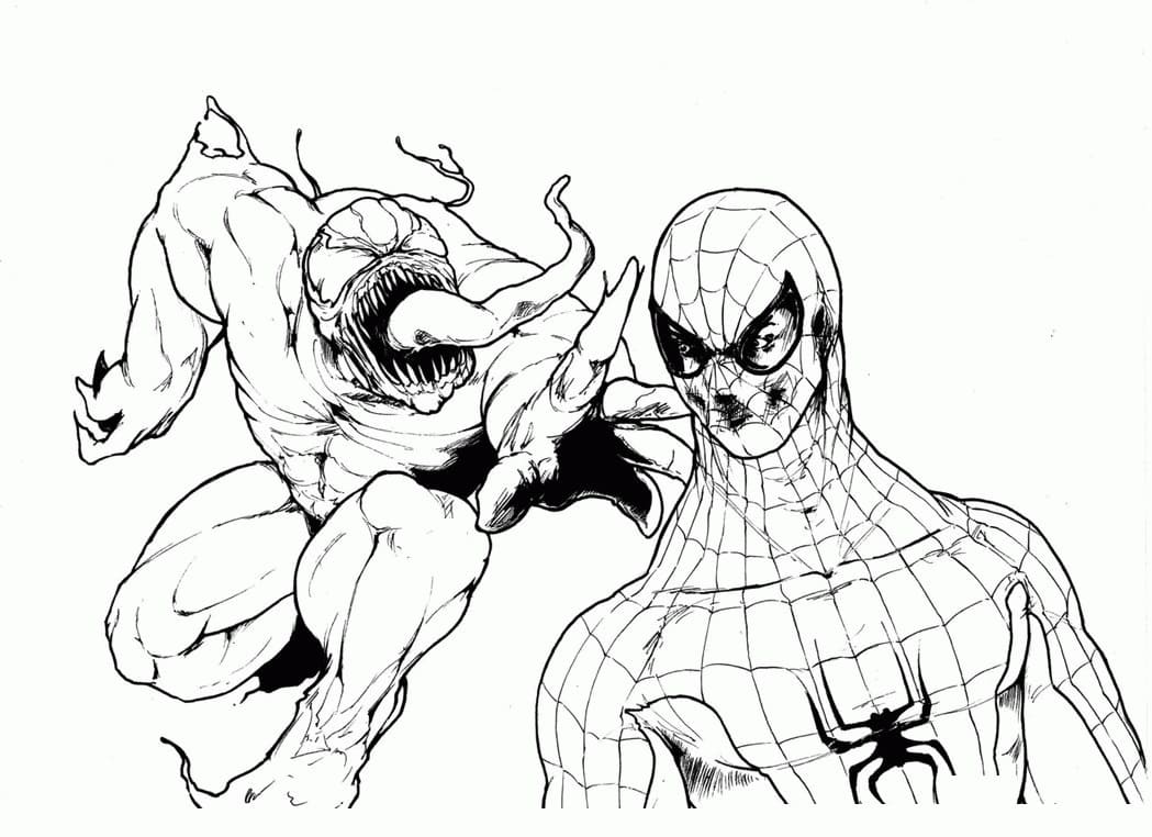 Venom Attack Spiderman Coloring Page   Free Printable Coloring ...