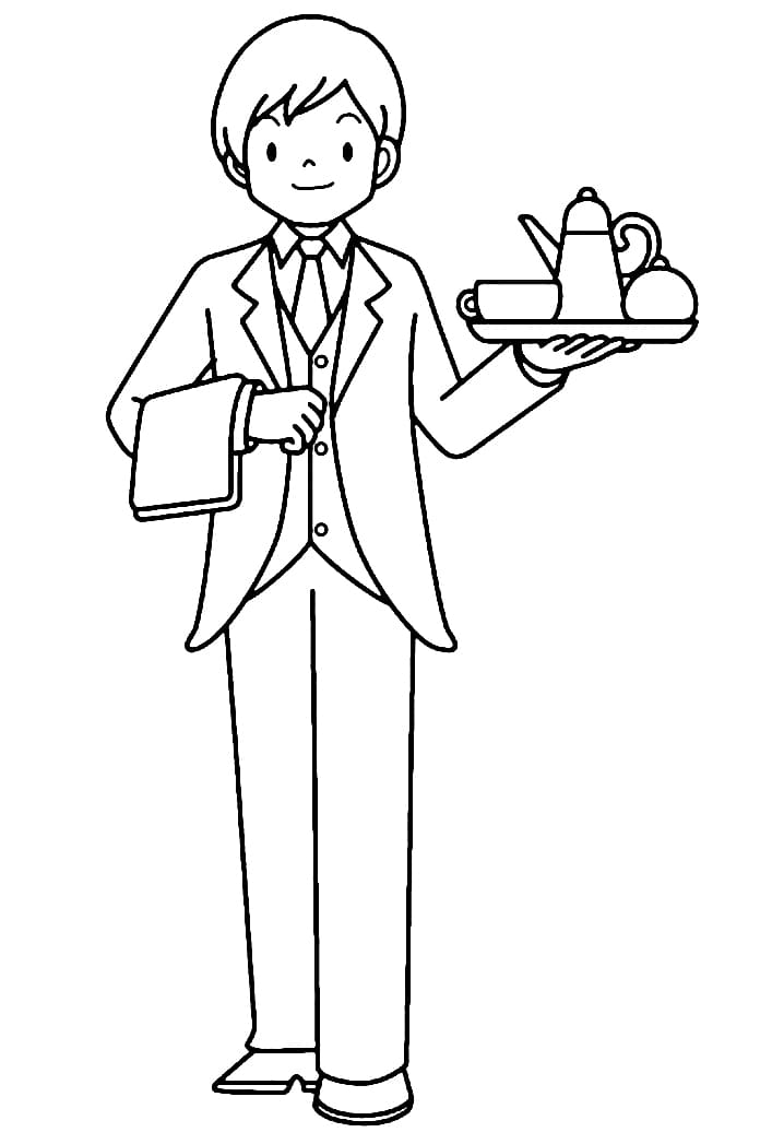 Waitress 2 Coloring Page - Free Printable Coloring Pages for Kids