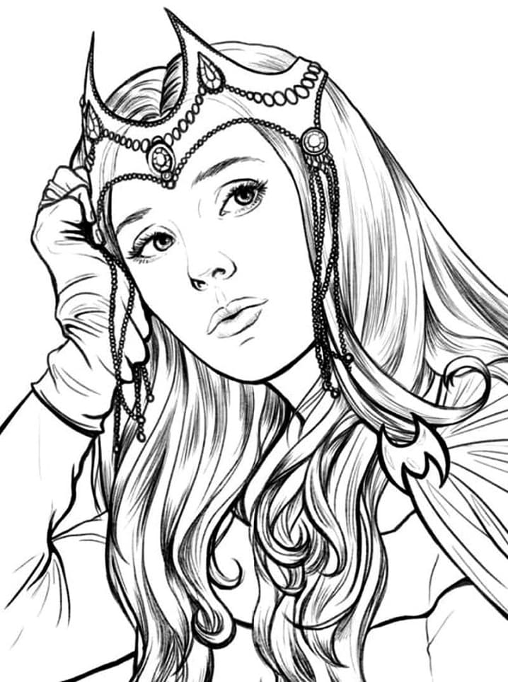 Wanda in WandaVision Coloring Page - Free Printable Coloring Pages for Kids