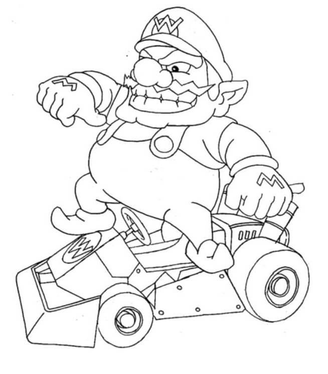 Mad Wario Coloring Page - Free Printable Coloring Pages for Kids