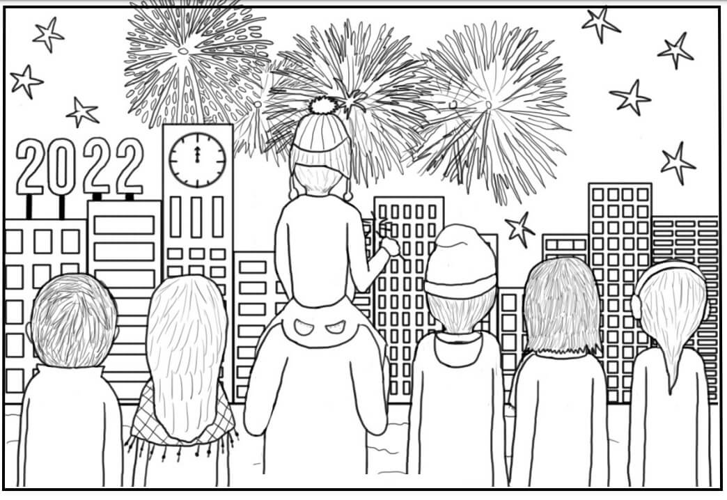Watching New Year 2022 Fireworks