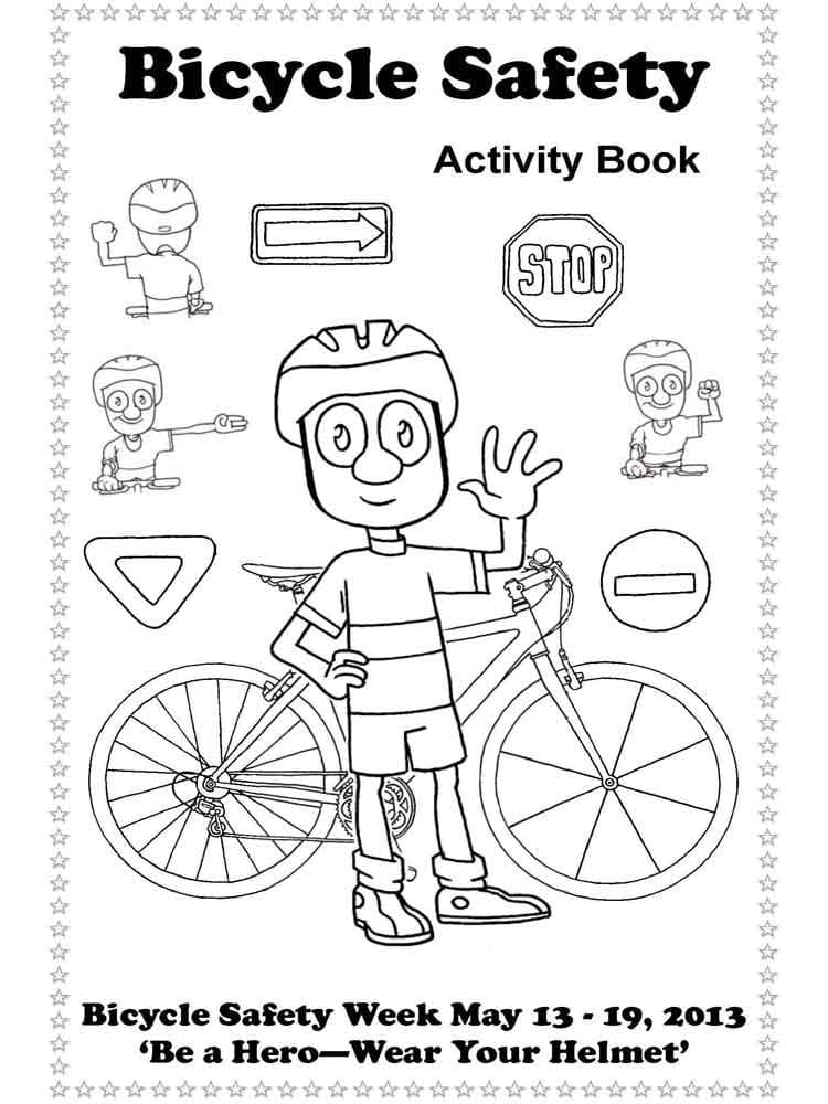 Bicycle Safety Coloring Page