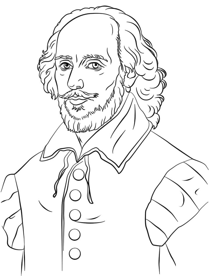 William Shakespeare Coloring Page - Free Printable Coloring Pages for Kids