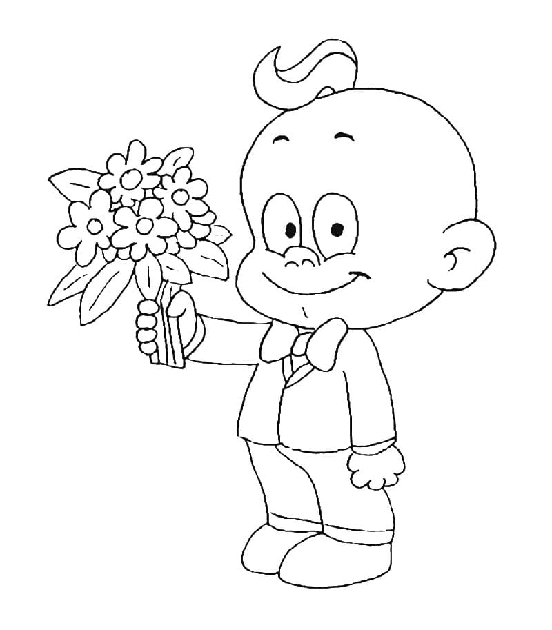Winni Windel Happy Boy Coloring Page - Free Printable Coloring Pages