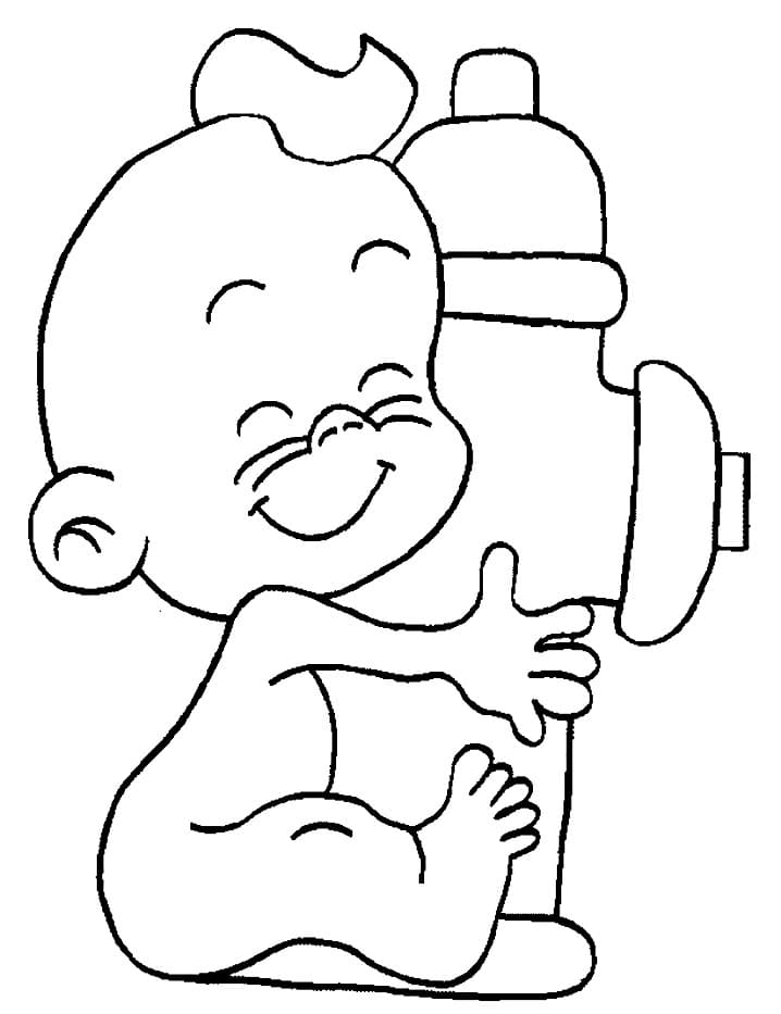 Hungry Kid Winni Windel Coloring Page - Free Printable Coloring Pages
